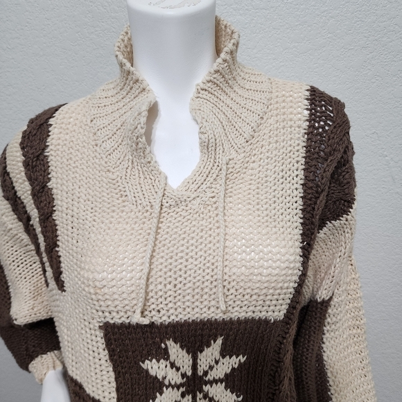 VNTG Counterparts Knitted by Hand Brown Mockneck Sweater Size S - Picture 8 of 11